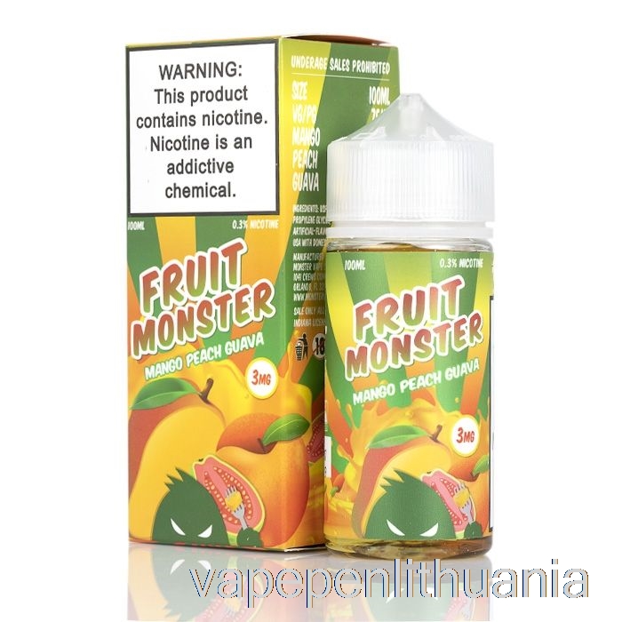 Mango Persikų Gvajava - Vaisių Pabaisa - 100ml 3mg Vape Skystis